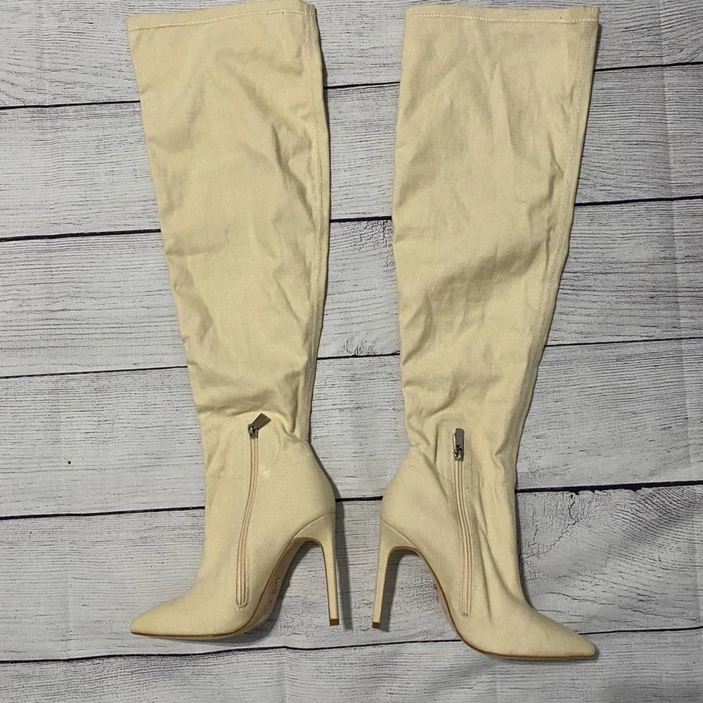 RAYE Cream Over the Knee Boots